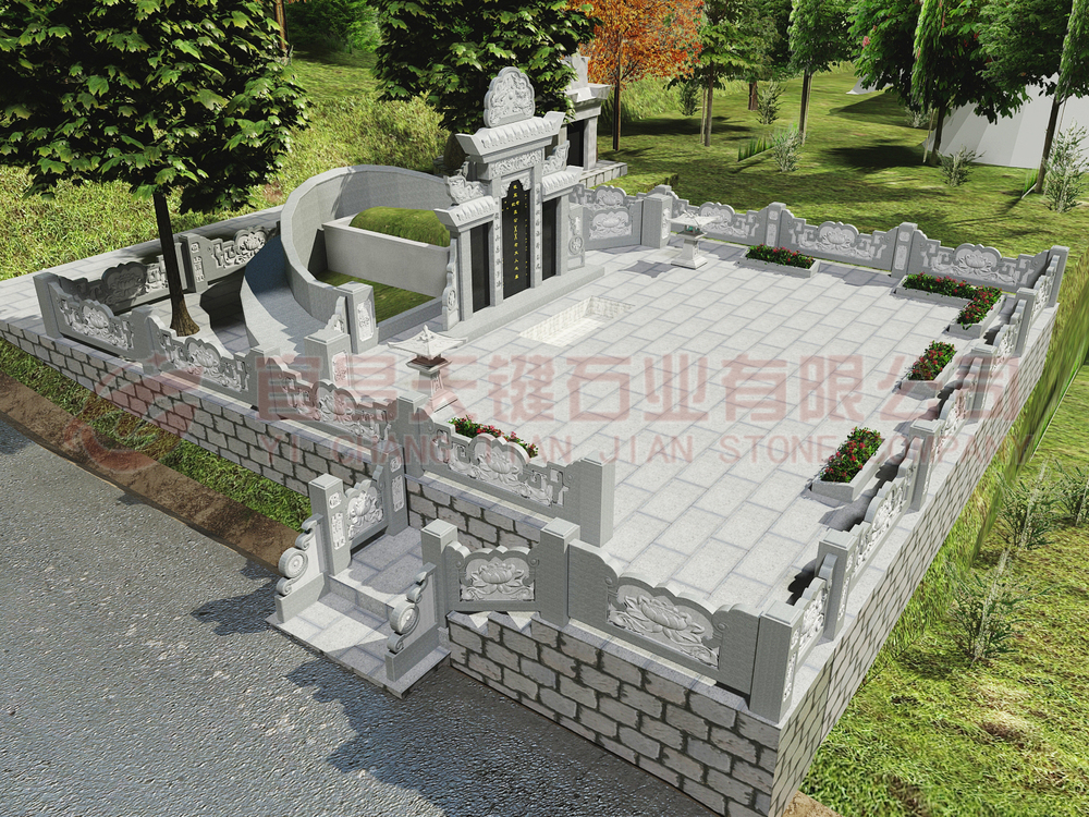 豪华石雕墓地设计图纸