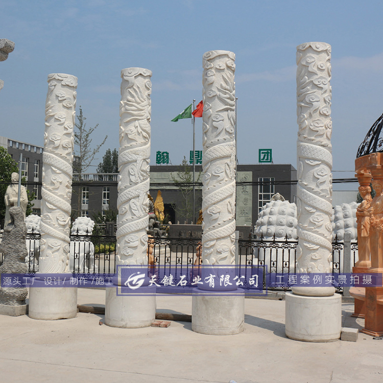 石龙柱厂家设计方案石雕龙柱图片